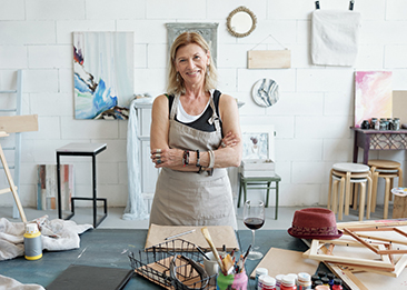woman in her art studio